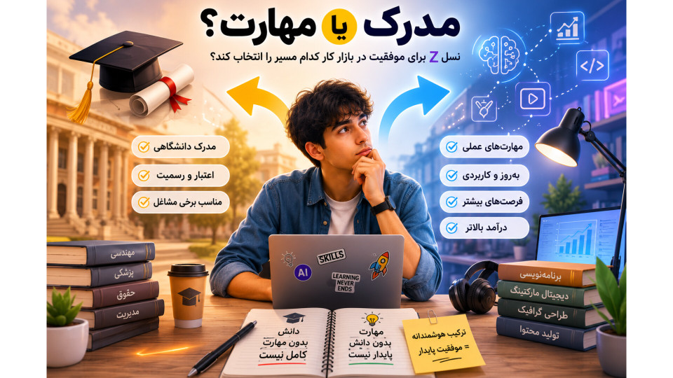 مدرک یا مهارت؟ نسل Z برای موفقیت در بازار کار کدام مسیر را انتخاب کند؟